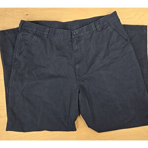 Outdoor Roundtree & Yorke Pant 40x30 Navy Blue Mens Flat Front Classic